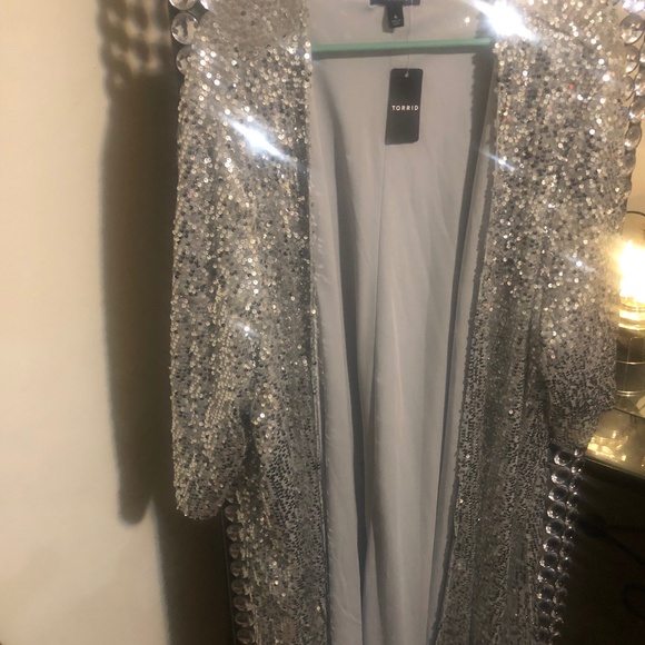 Torrid Silver sequins cardigan plus size - Picture 1 of 1